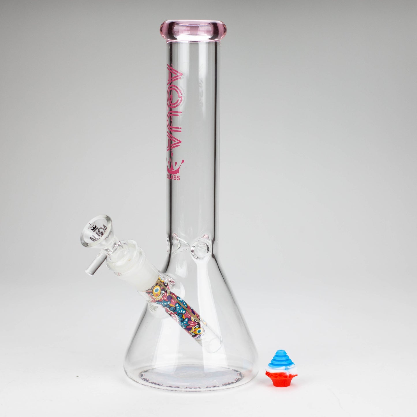 AQUA | 10" Beaker glass water bong with silicone cap [AQUA200]_17