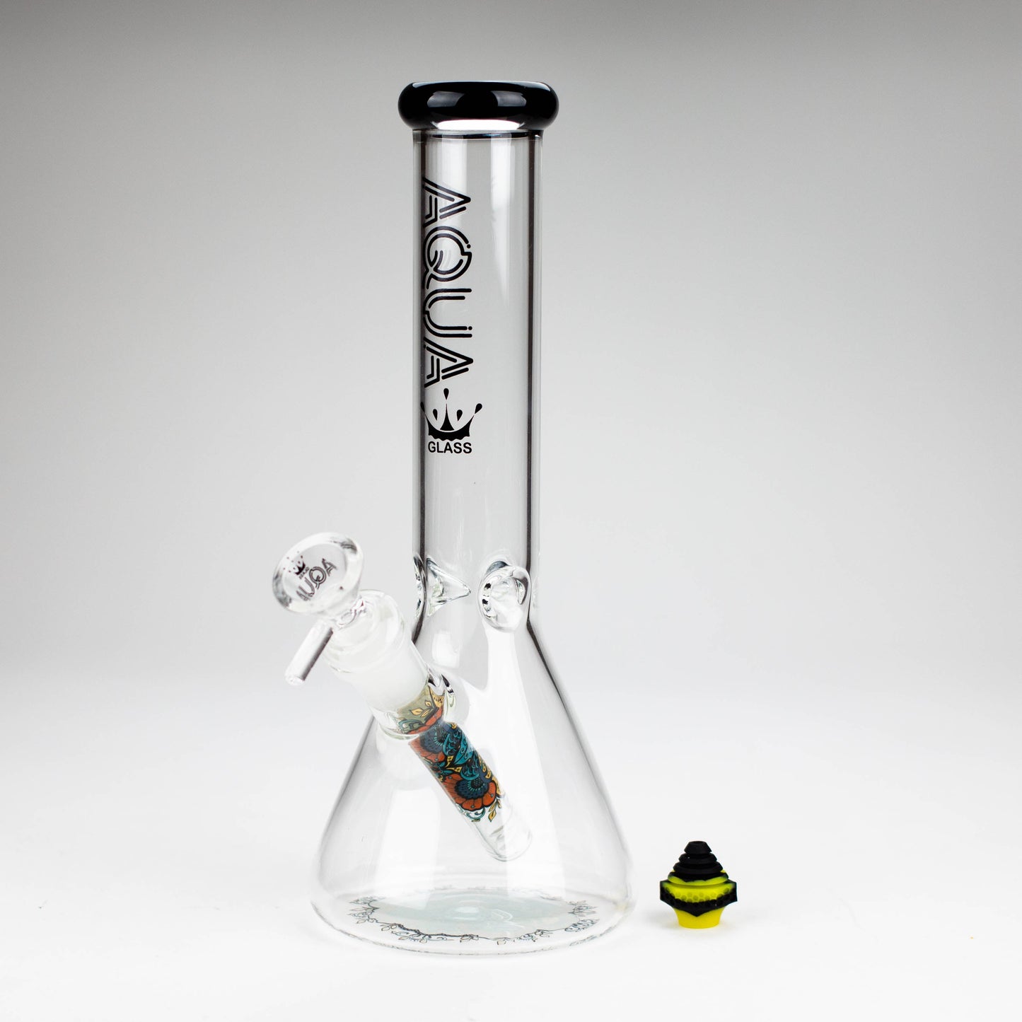 AQUA | 10" Beaker glass water bong with silicone cap [AQUA200]_1