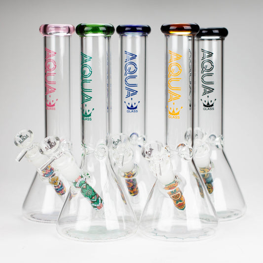 AQUA | 10" Beaker glass water bong with silicone cap [AQUA200]_0