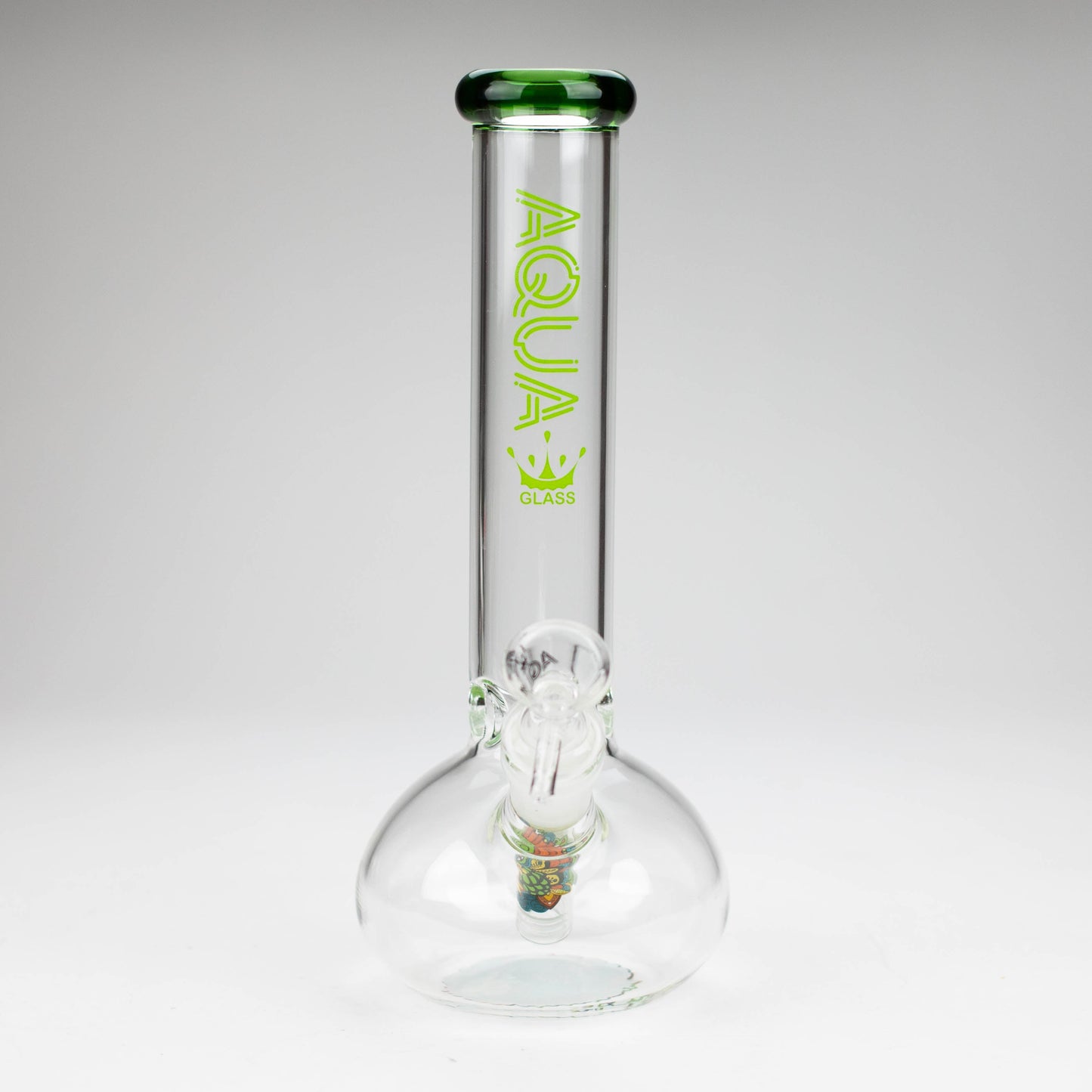 AQUA | 10" Round glass water bong with silicone cap [AQUA201]_5