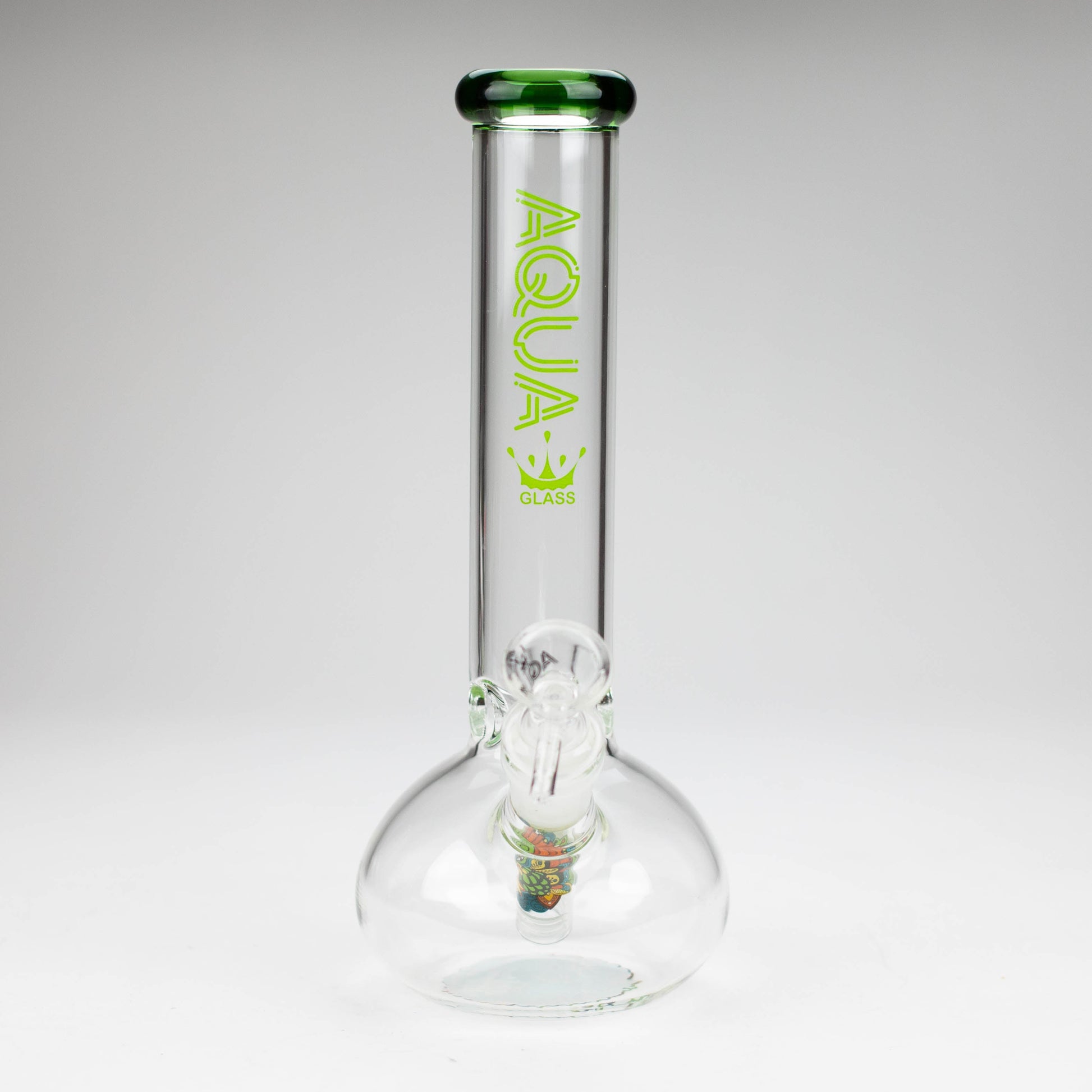AQUA | 10" Round glass water bong with silicone cap [AQUA201]_5