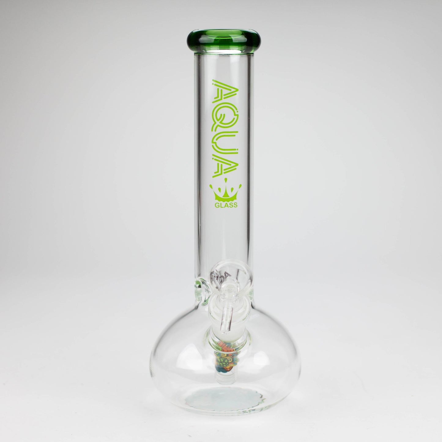 AQUA | 10" Round glass water bong with silicone cap [AQUA201]_6