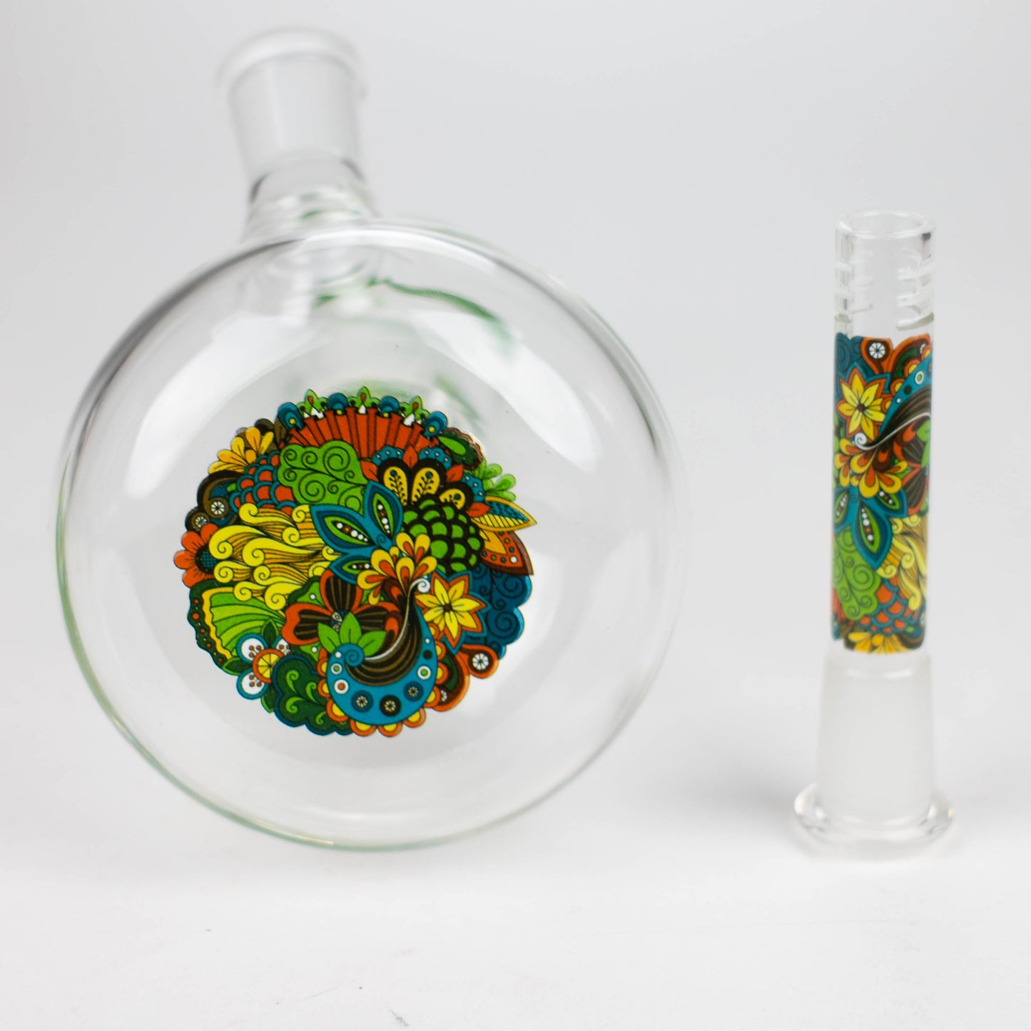 AQUA | 10" Round glass water bong with silicone cap [AQUA201]_14