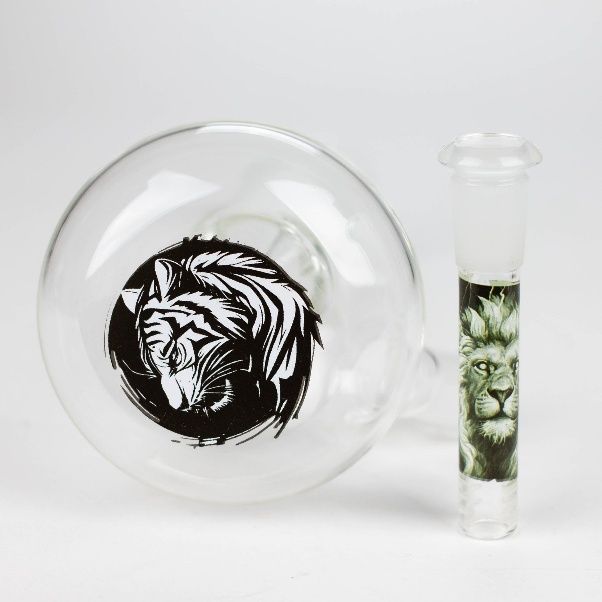 AQUA | 10" Round glass water bong with silicone cap [AQUA201]_16