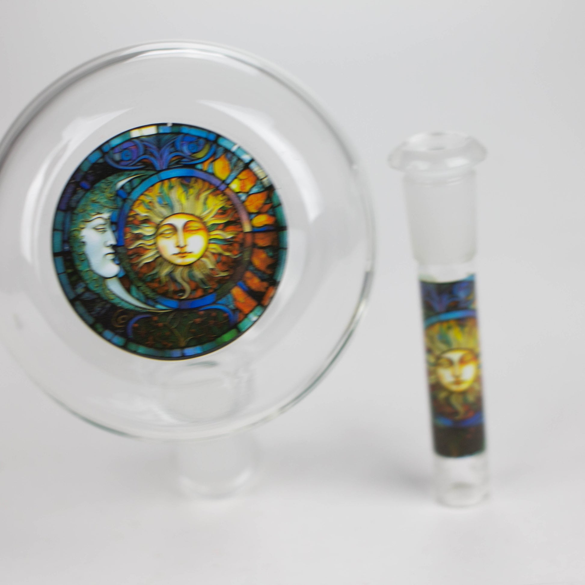 AQUA | 10" Round glass water bong with silicone cap [AQUA201]_18