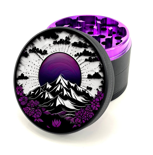 Green Star | 2.5" (63mm) Soft Touch Grinder - Purple Mountain Mandala Design_0