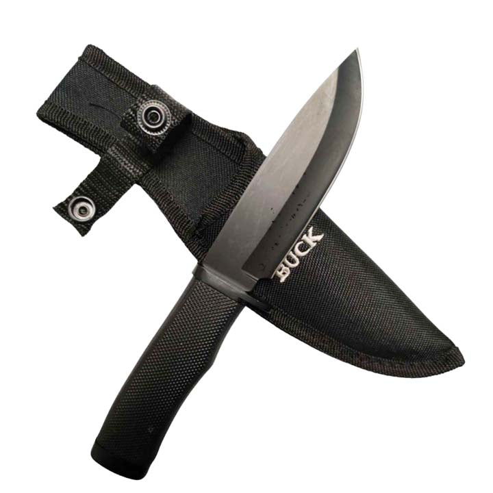 8-1/2" Full Tang Fixed Black Blade Hunting Knives_1