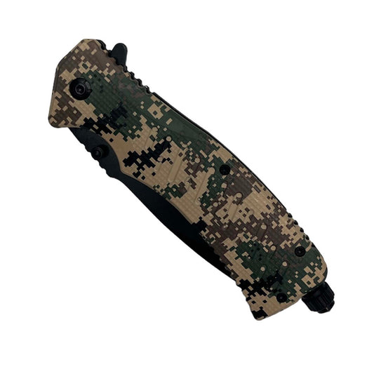 8.5" Spring Assisted Knife Camo ABS Handle_0