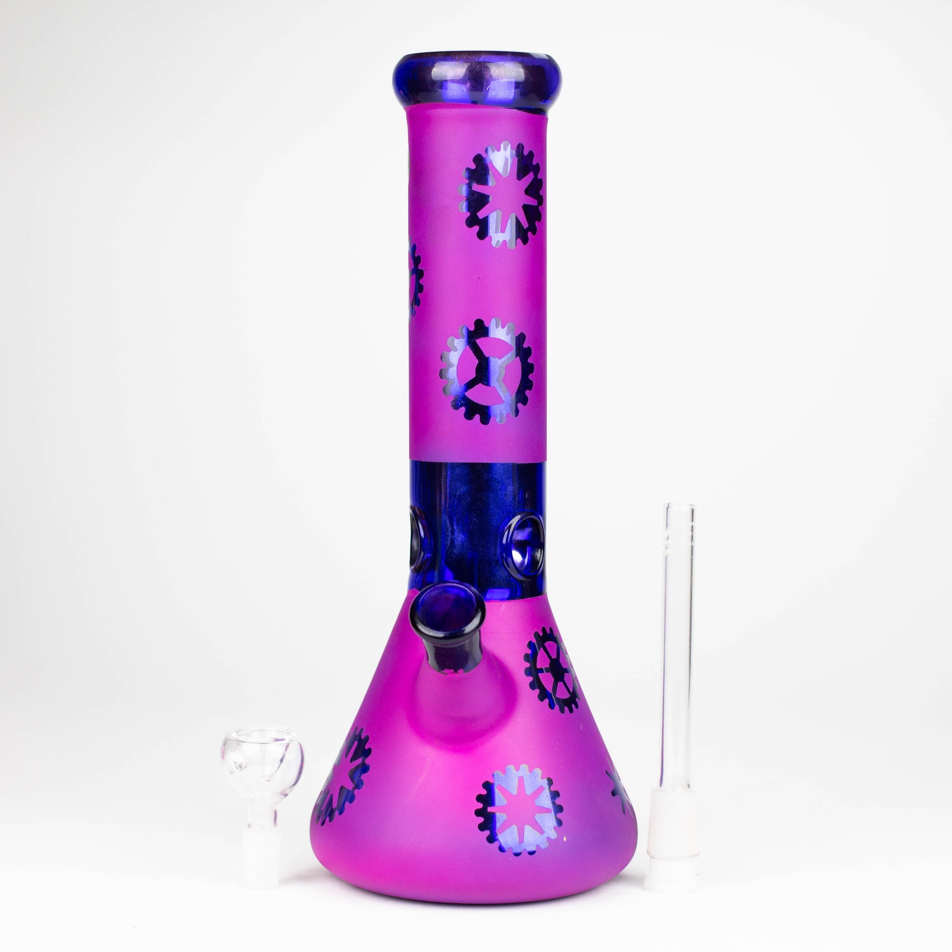 12" Purple Wheel Glass Water Bong_6