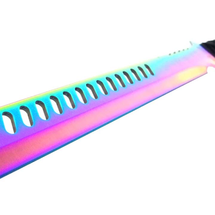 Tactical Master 27" Rainbow Machete Tanto Blade with 2 pcs 6" Throwing Knife_2