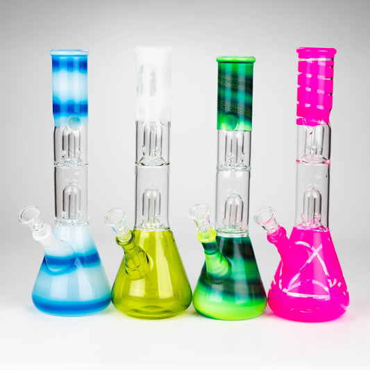 12" Double Dome Percolator glass bong-Assorted designs_0