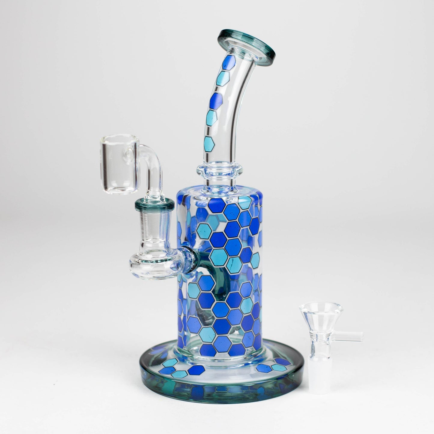 8" Color accented Rig With Banger and Bowl_2