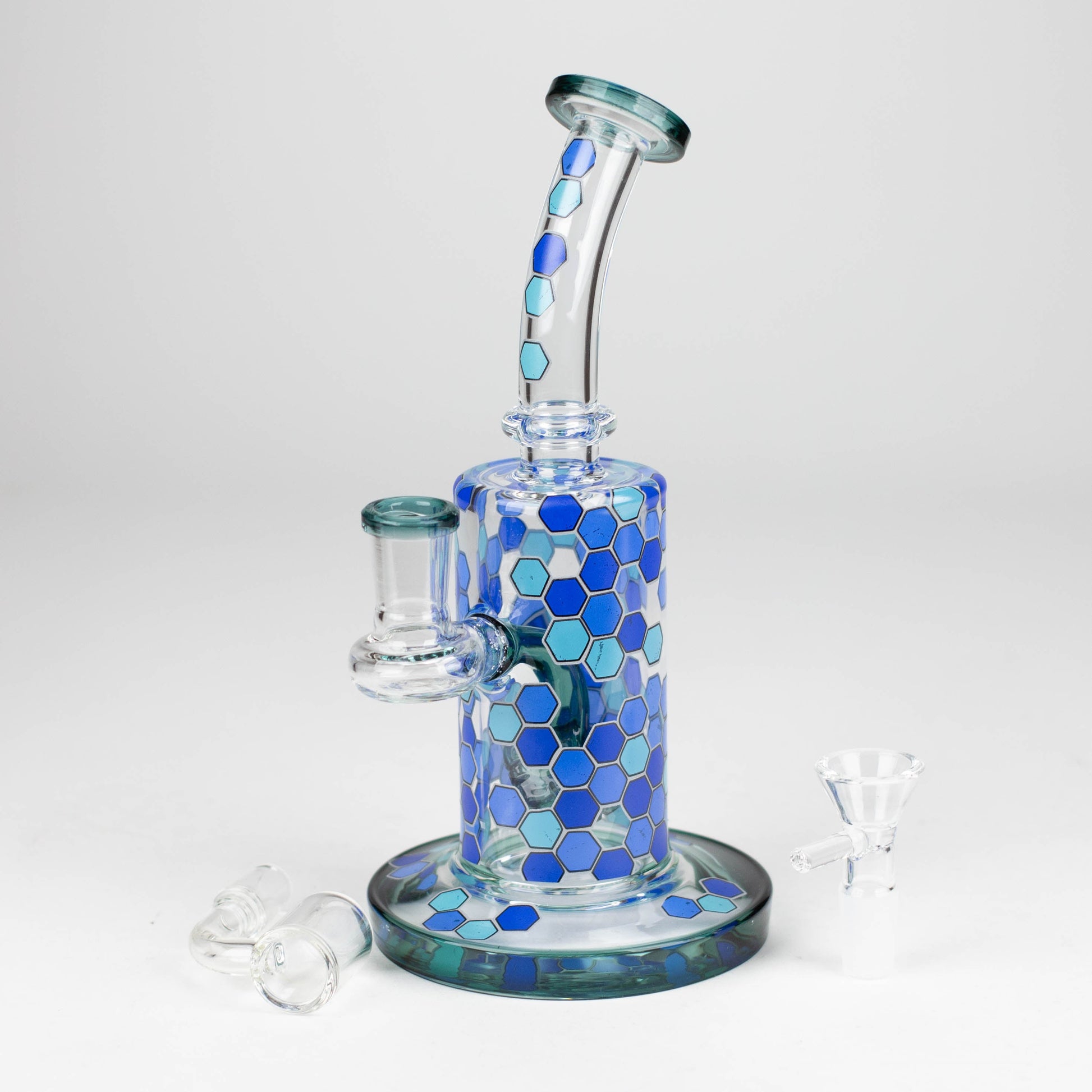 8" Color accented Rig With Banger and Bowl_1
