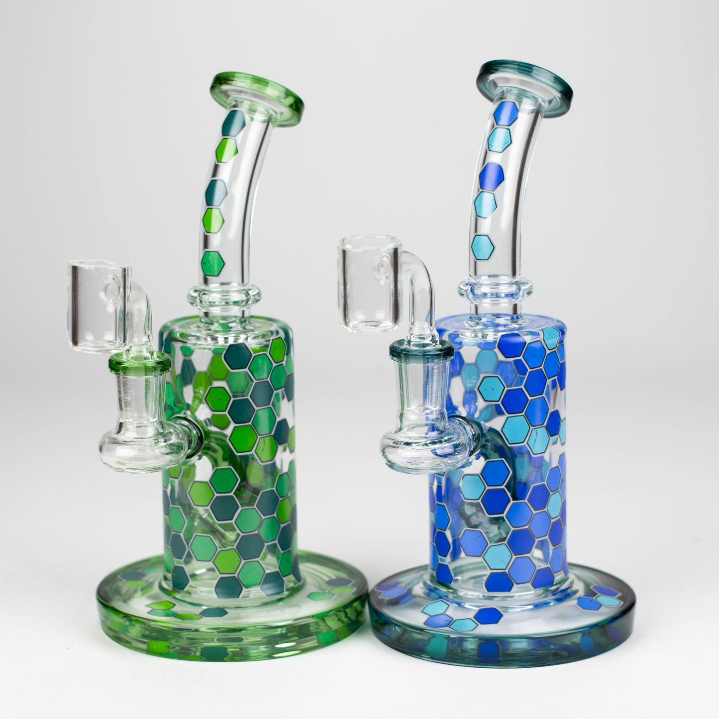8" Color accented Rig With Banger and Bowl_0