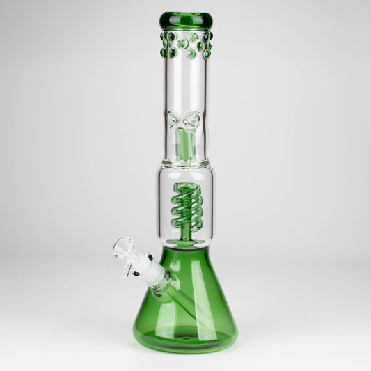 14" Color accented 7 mm glass water bong_0