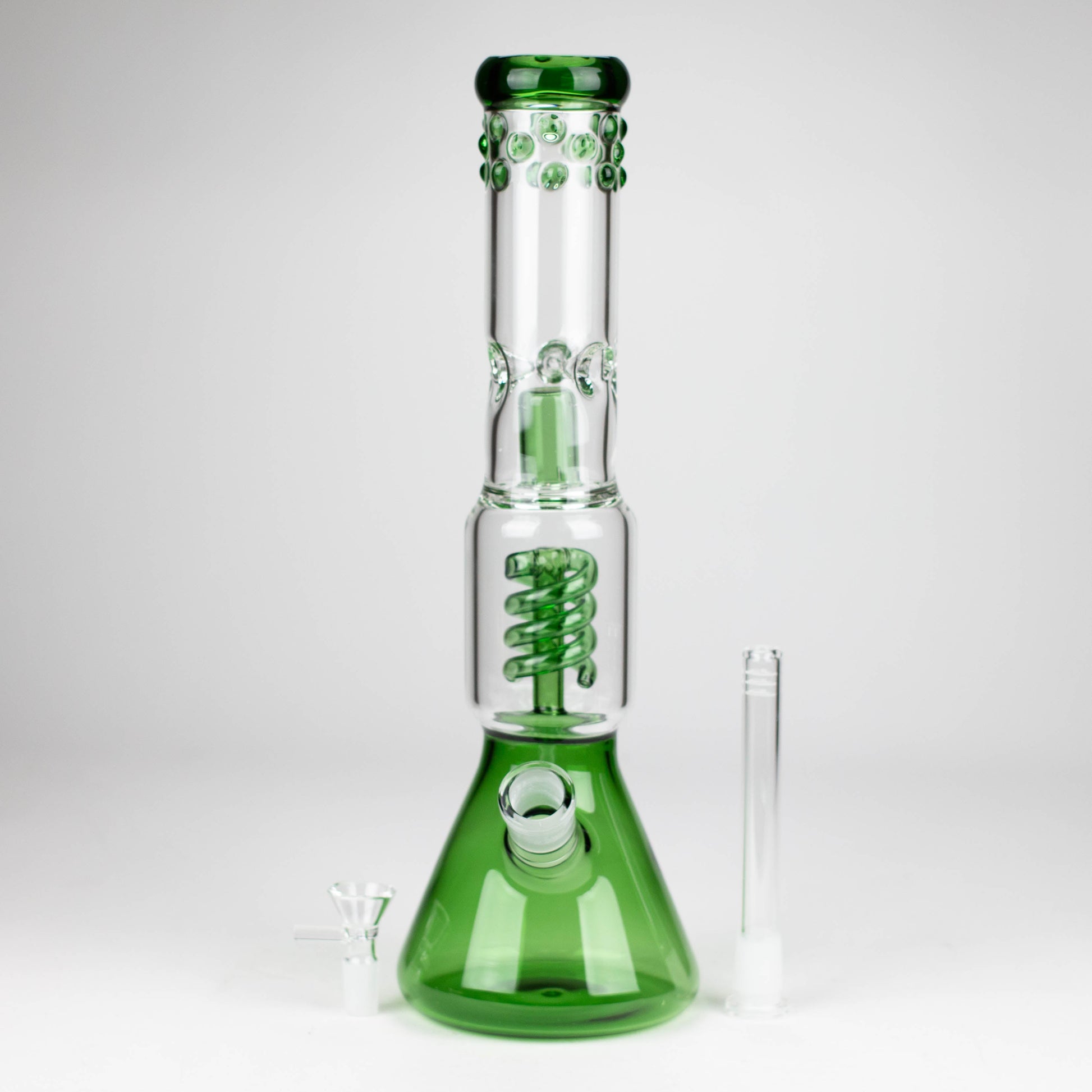 14" Color accented 7 mm glass water bong_8