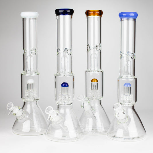 16" Color accented 7 mm glass water bong With Dffiuser_0