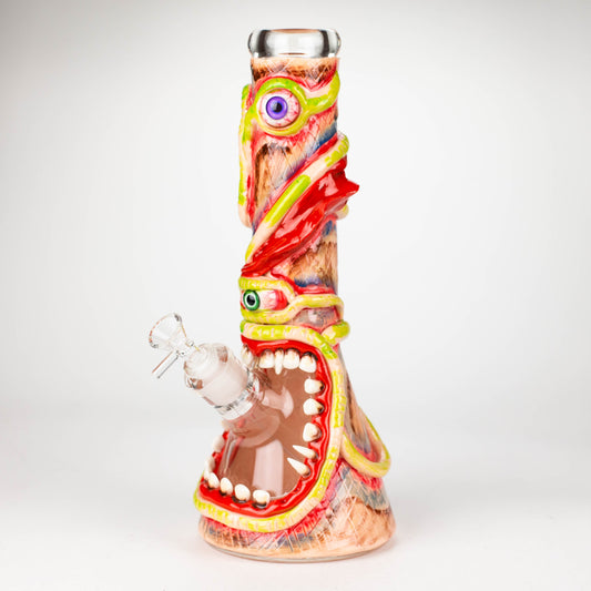 13" Resin 3D artwork 7mm glass beaker water bong [DY525]_0