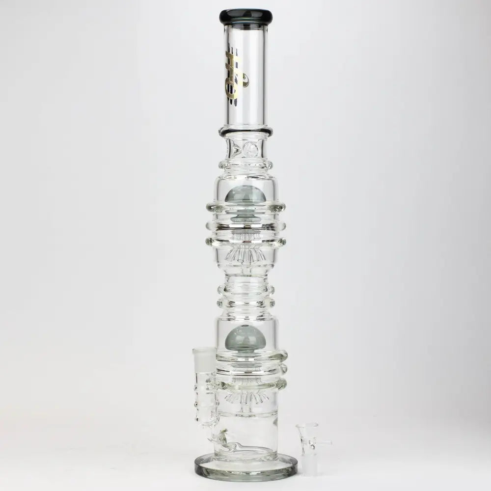 21" H2O  Dual percolator glass water bong [H2O-5004]_4