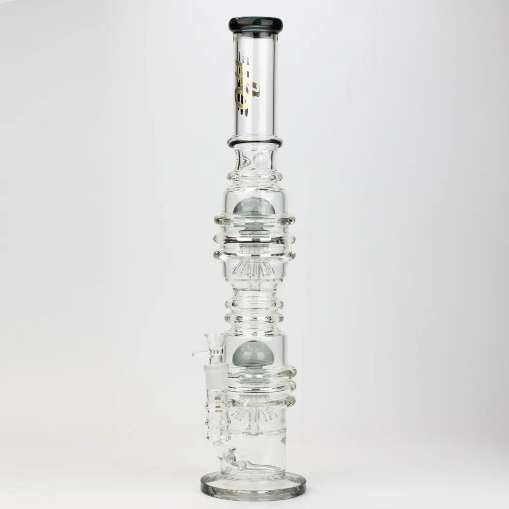 21" H2O  Dual percolator glass water bong [H2O-5004]_7