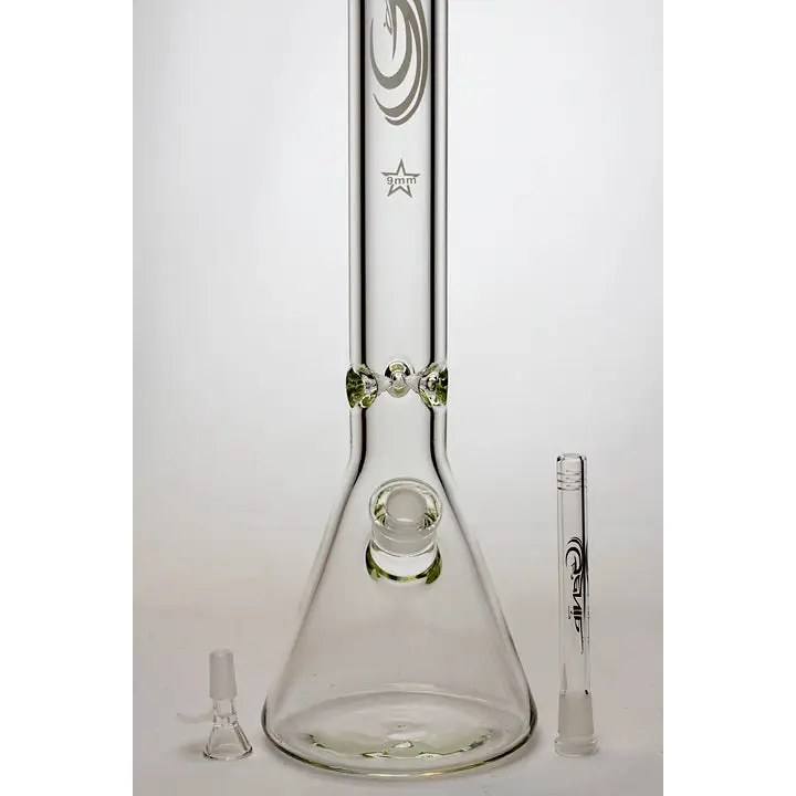 24" Genie 9 mm color accented beaker water bong_1