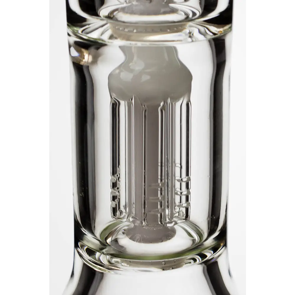 24" genie double 6 arms heavy glass water beaker bong_15