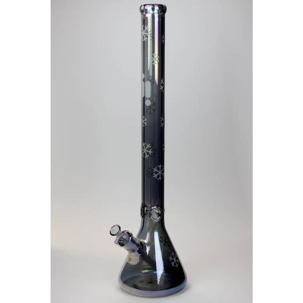 24" Infyniti Snowflake 7 mm metallic Glow in the dark glass water bong_7