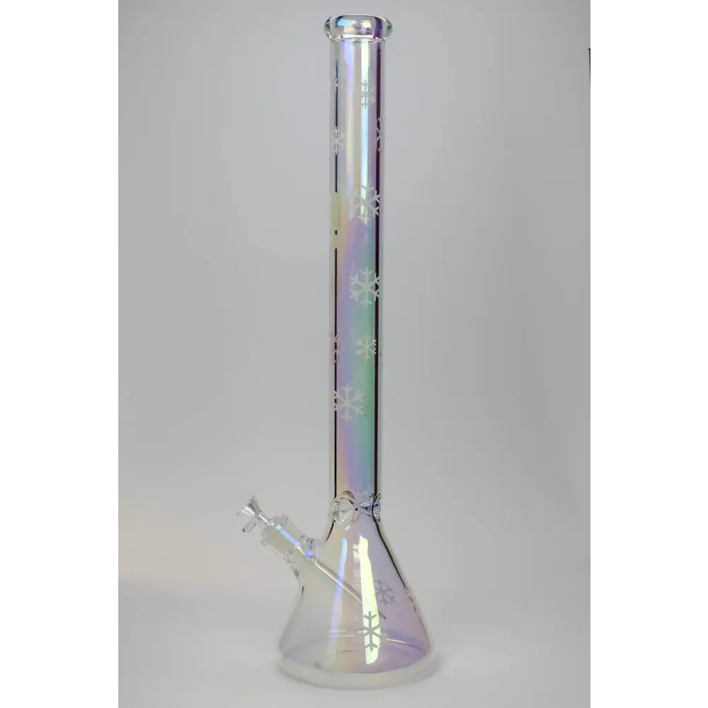 24" Infyniti Snowflake 7 mm metallic Glow in the dark glass water bong_9