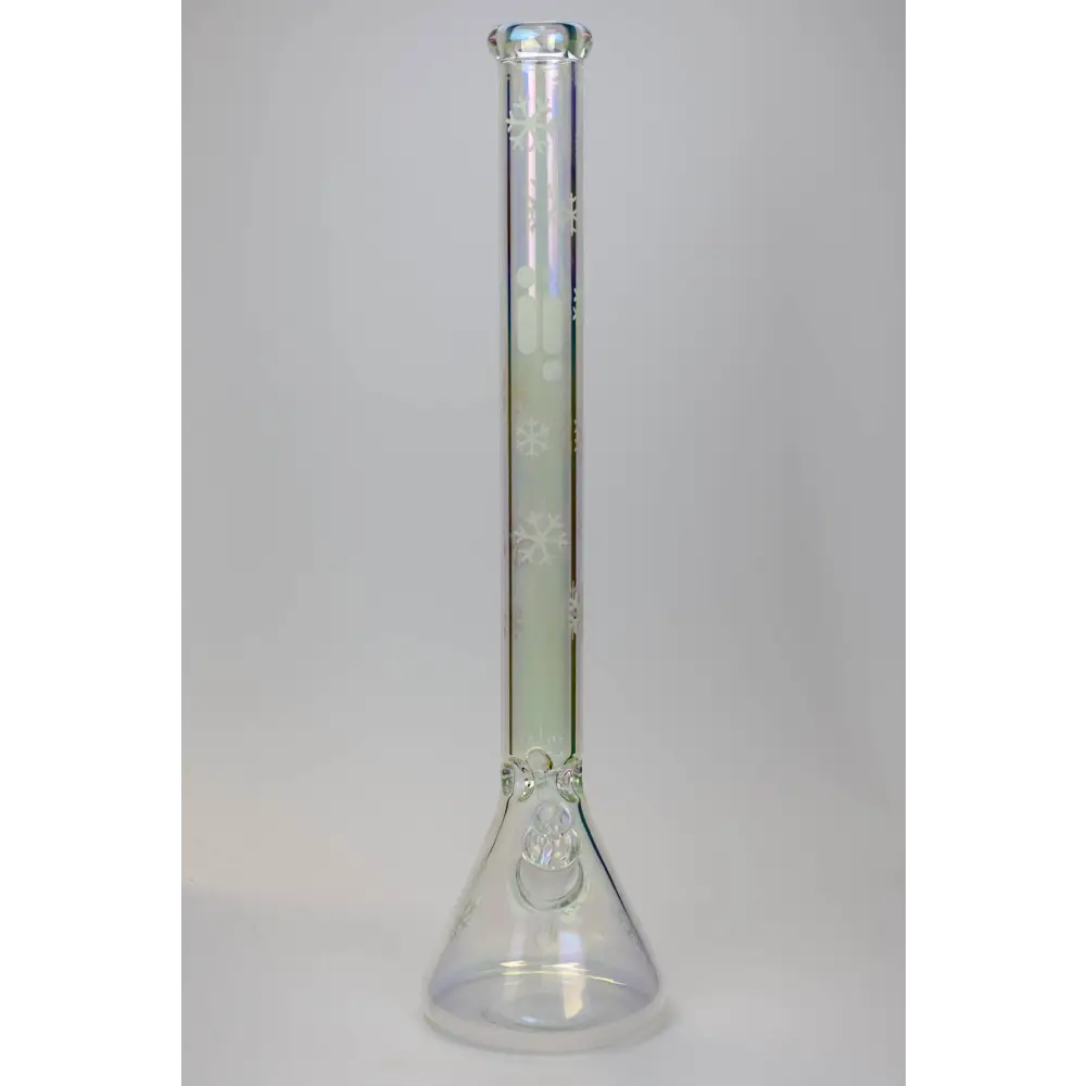 24" Infyniti Snowflake 7 mm metallic Glow in the dark glass water bong_10