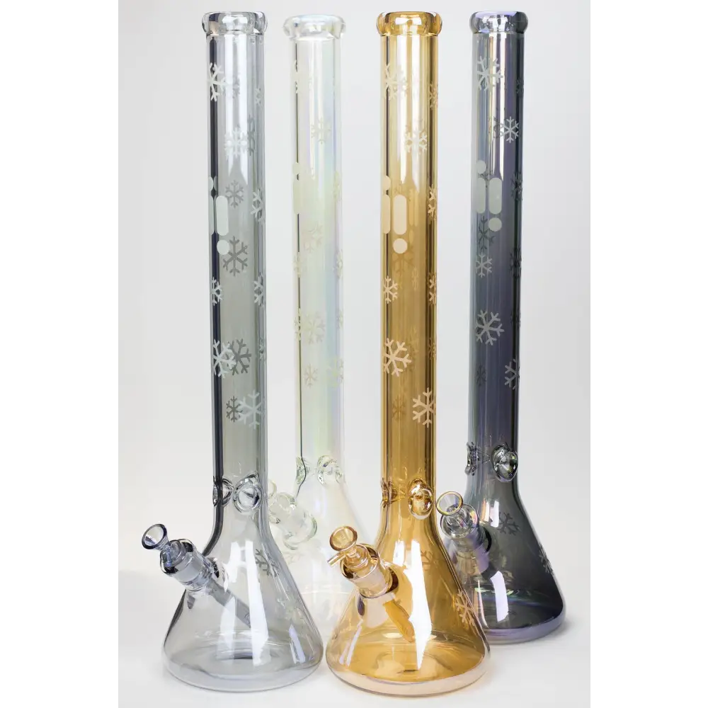 24" Infyniti Snowflake 7 mm metallic Glow in the dark glass water bong_0