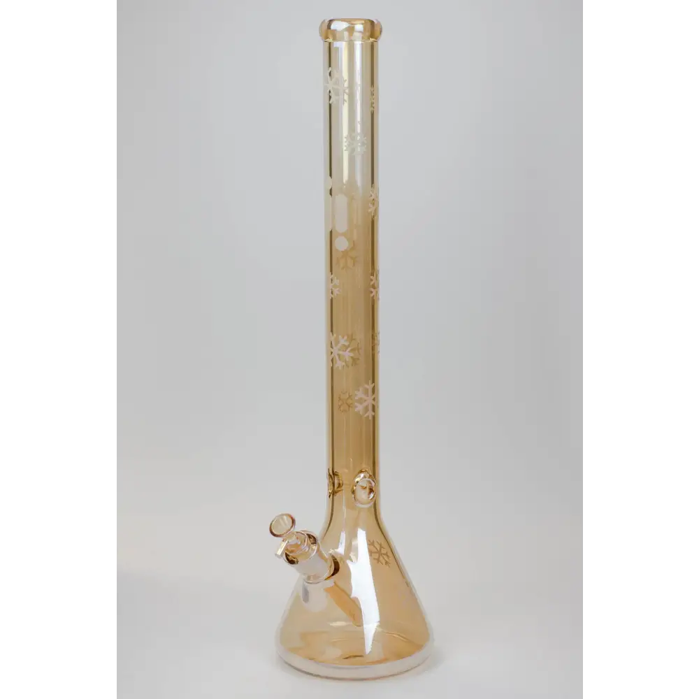 24" Infyniti Snowflake 7 mm metallic Glow in the dark glass water bong_5