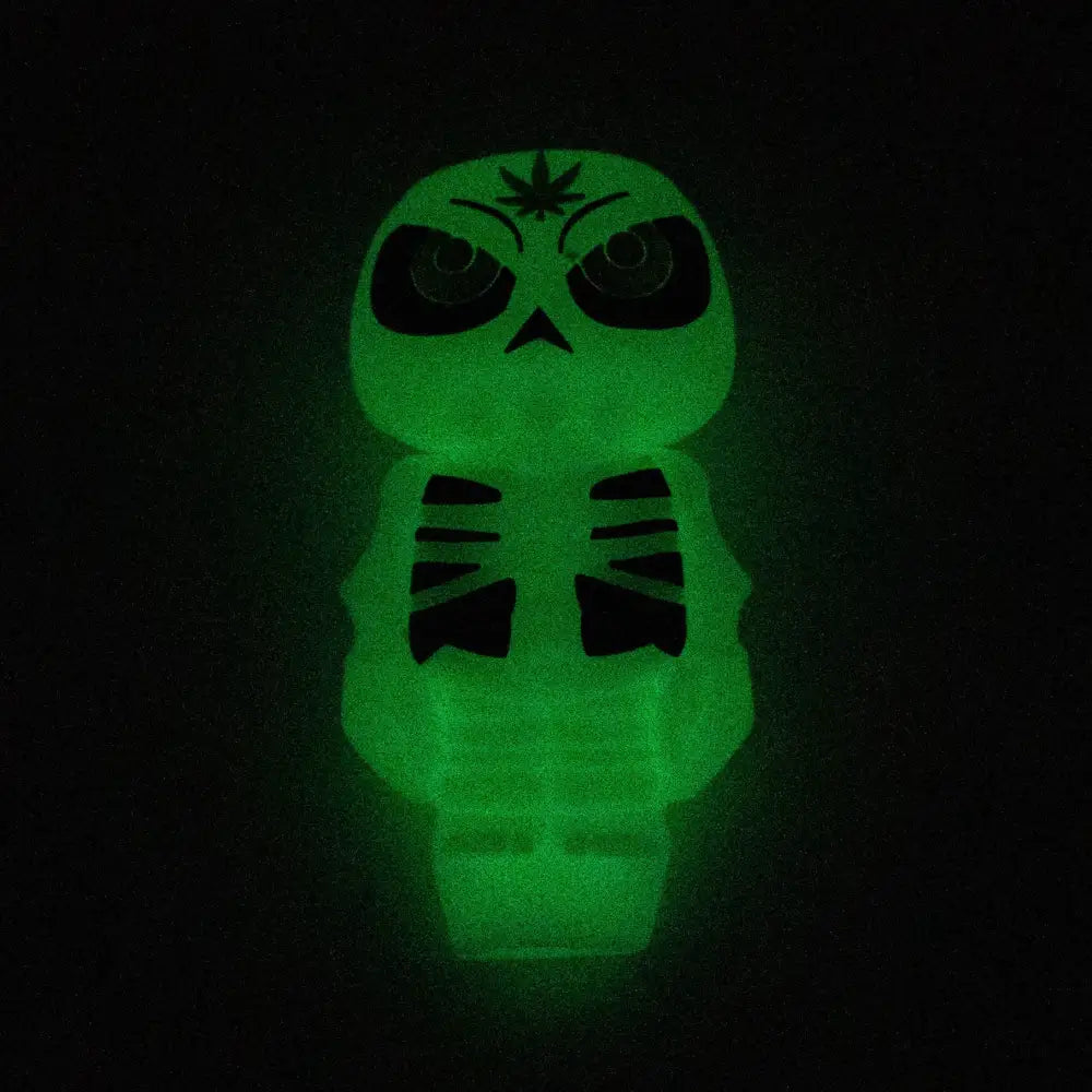 3.5" Skull Silicone hand Pipe with glow [H288G]_1