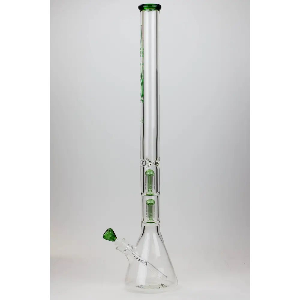 30" Genie 9 mm Dual tree arms beaker glass water bong_15