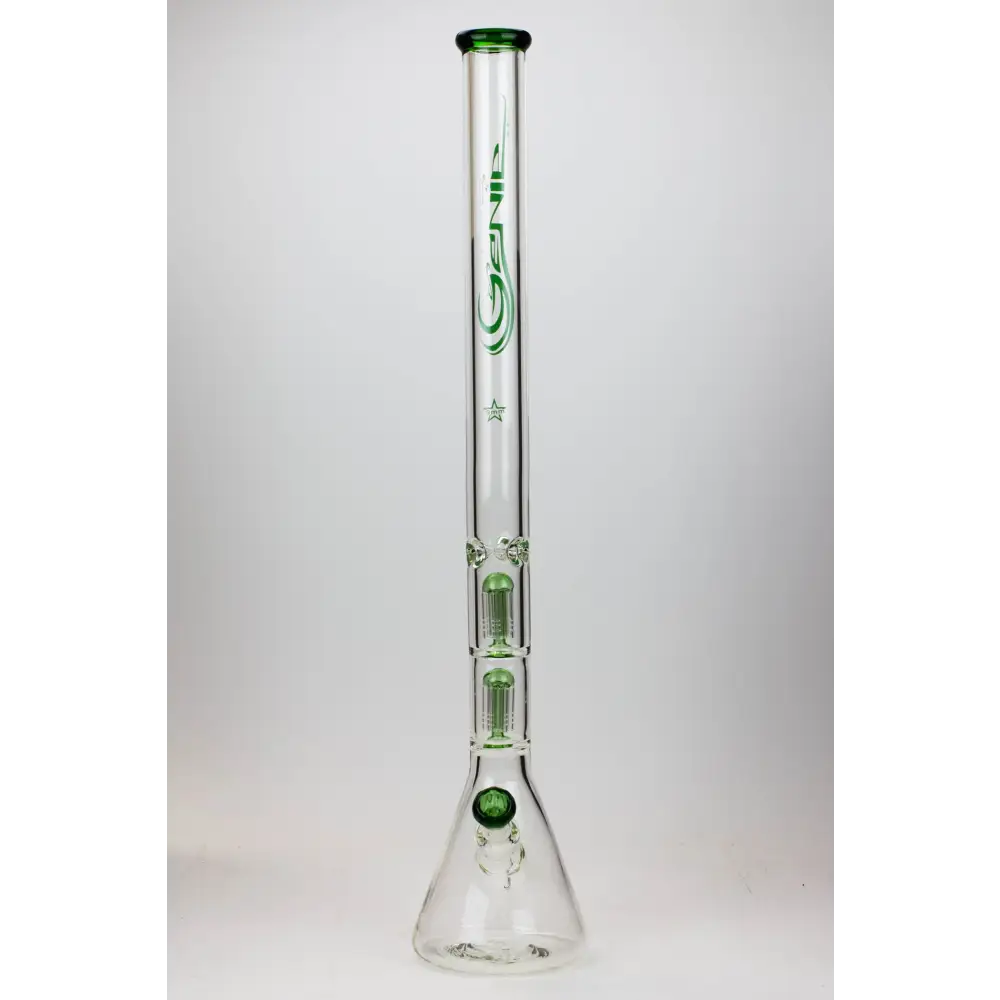 30" Genie 9 mm Dual tree arms beaker glass water bong_14