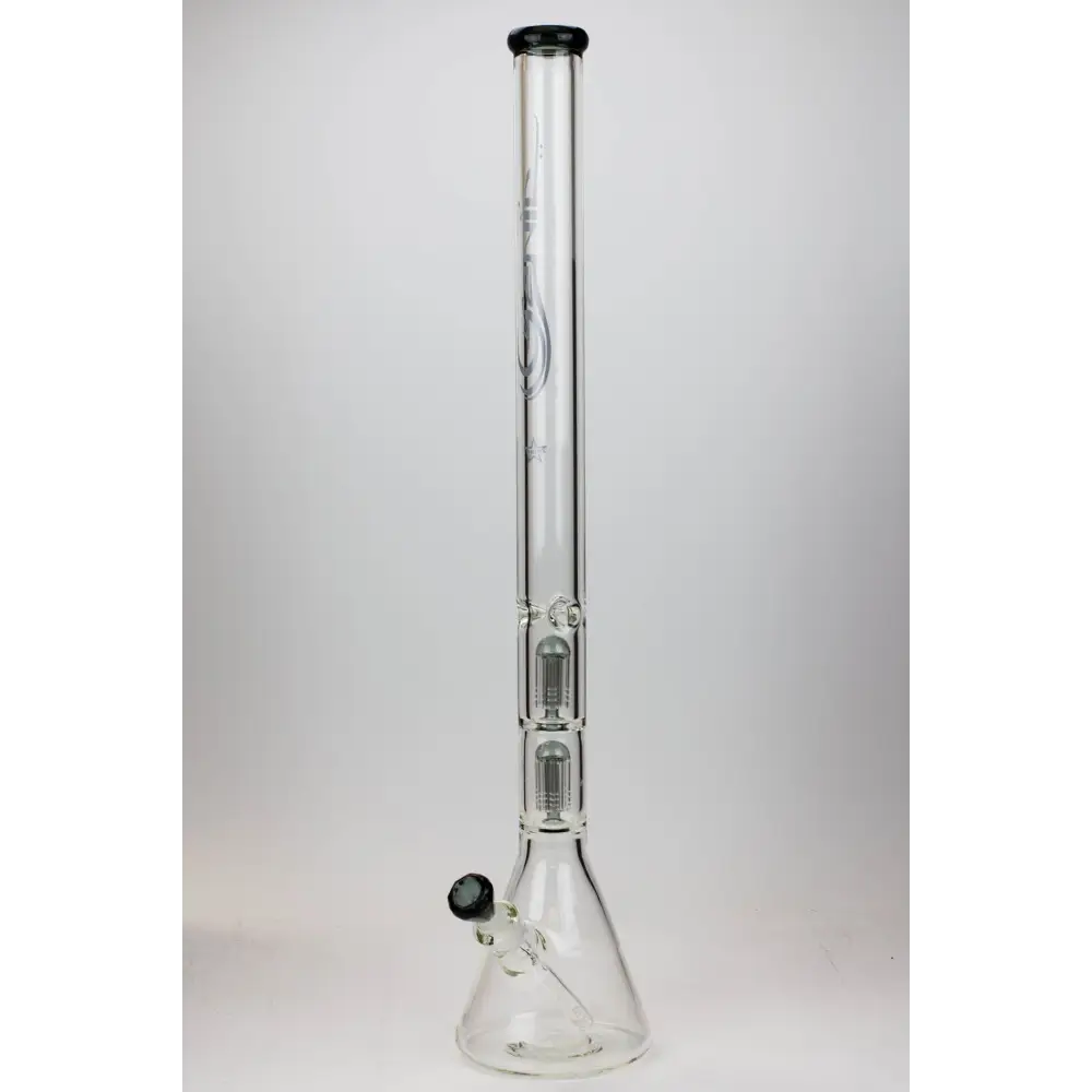 30" Genie 9 mm Dual tree arms beaker glass water bong_11