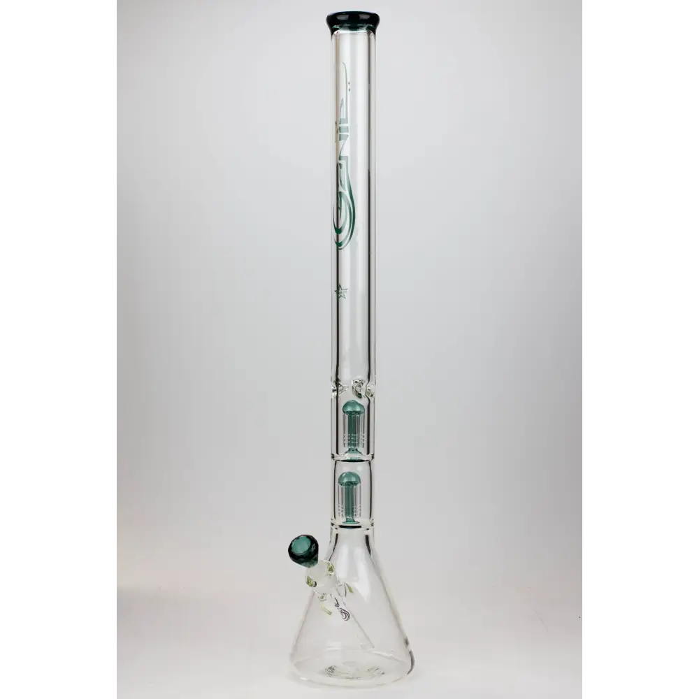 30" Genie 9 mm Dual tree arms beaker glass water bong_12