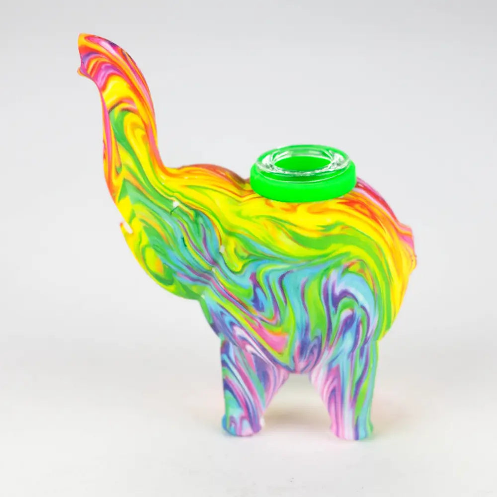 4.5" Assorted silicone elephant bubbler [QT002D]_2