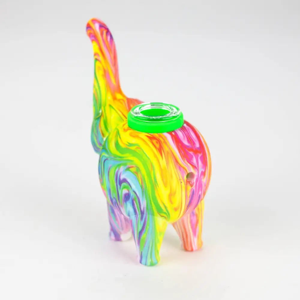 4.5" Assorted silicone elephant bubbler [QT002D]_3