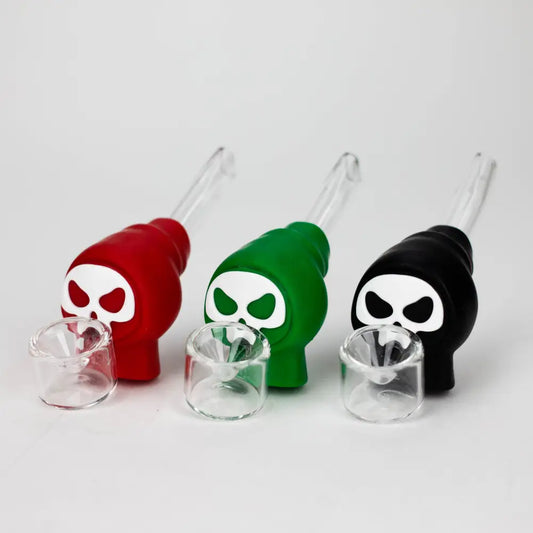 4" Skull Cap hand pipe-Assorted [H283]_0