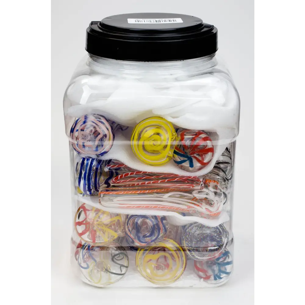 4" Soft glass hand pipe Jar of 30_1