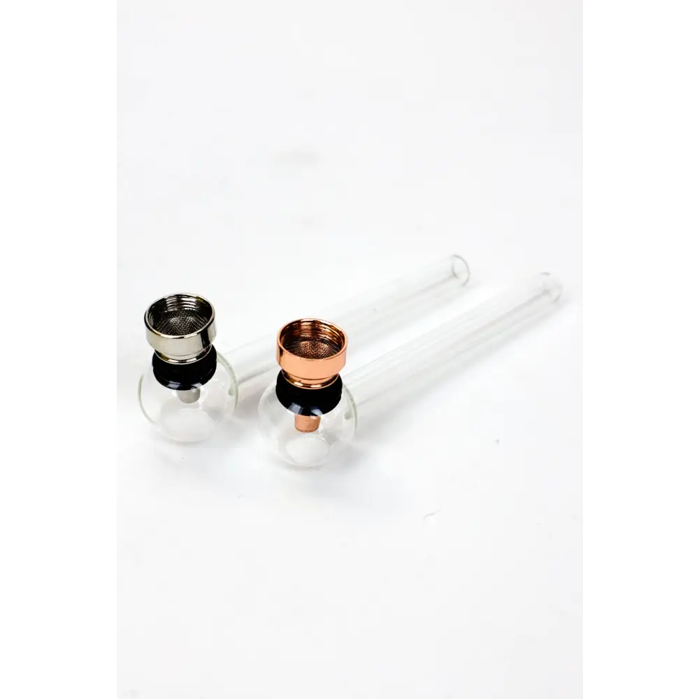 5.5" Glass tube pipe TP001 with metal screen Box of 24_2