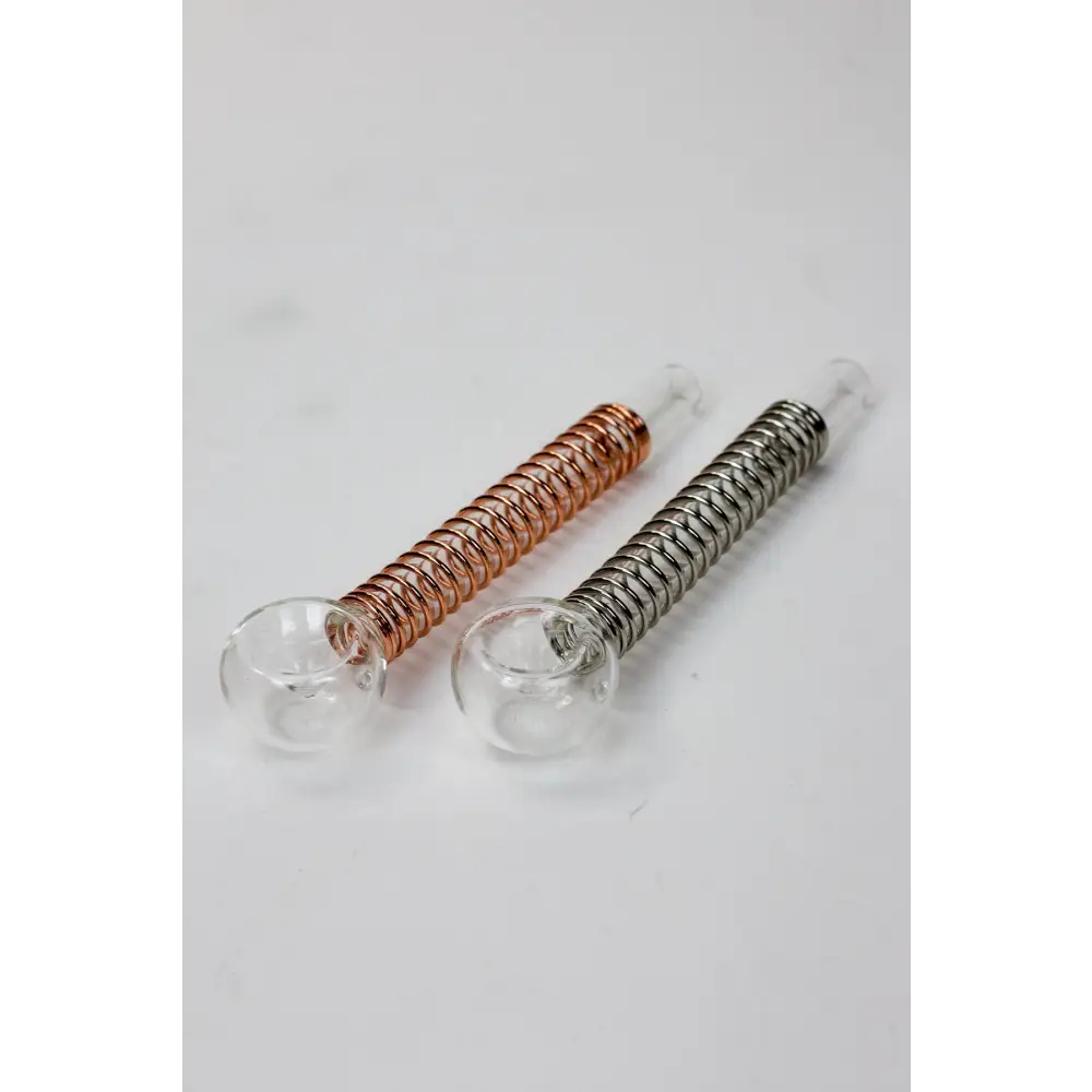 5.5" Glass tube pipe TP003 with Coil spring Box of 24_2