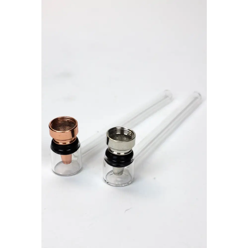 5.5" Glass tube pipe TP004 with metal screen Box of 24_2