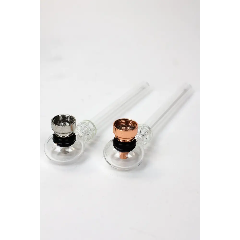 5.5" Glass tube pipe TP005 with metal screen Box of 24_2