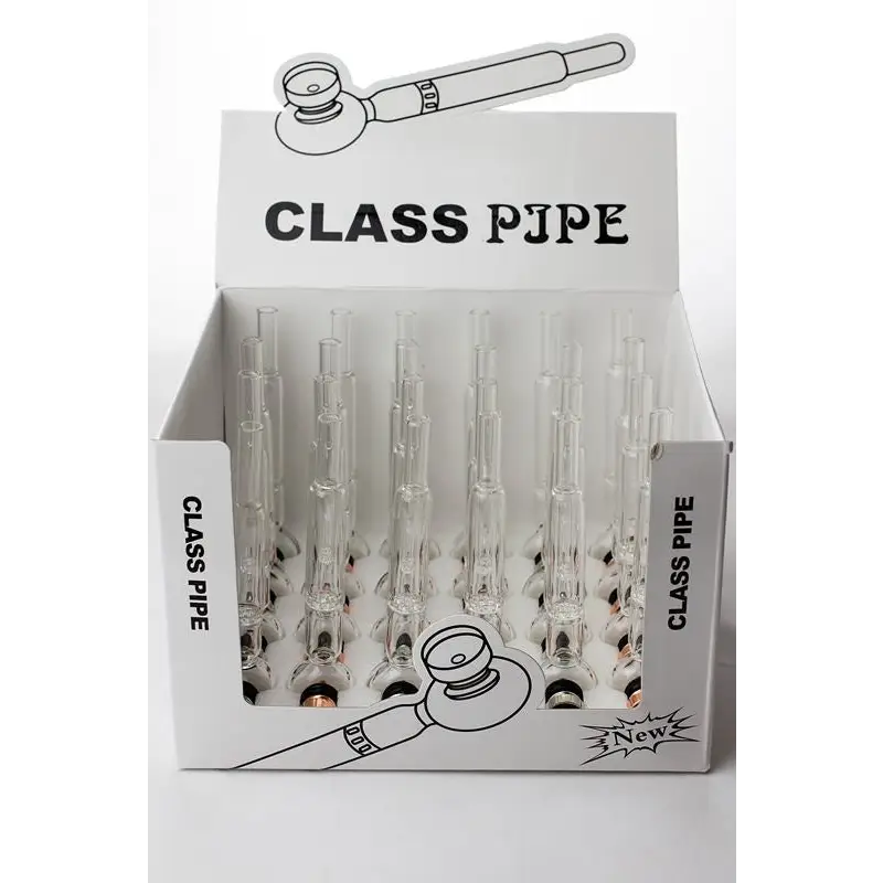 5.5" Glass tube pipe TP006  with metal screen Box of 24_0