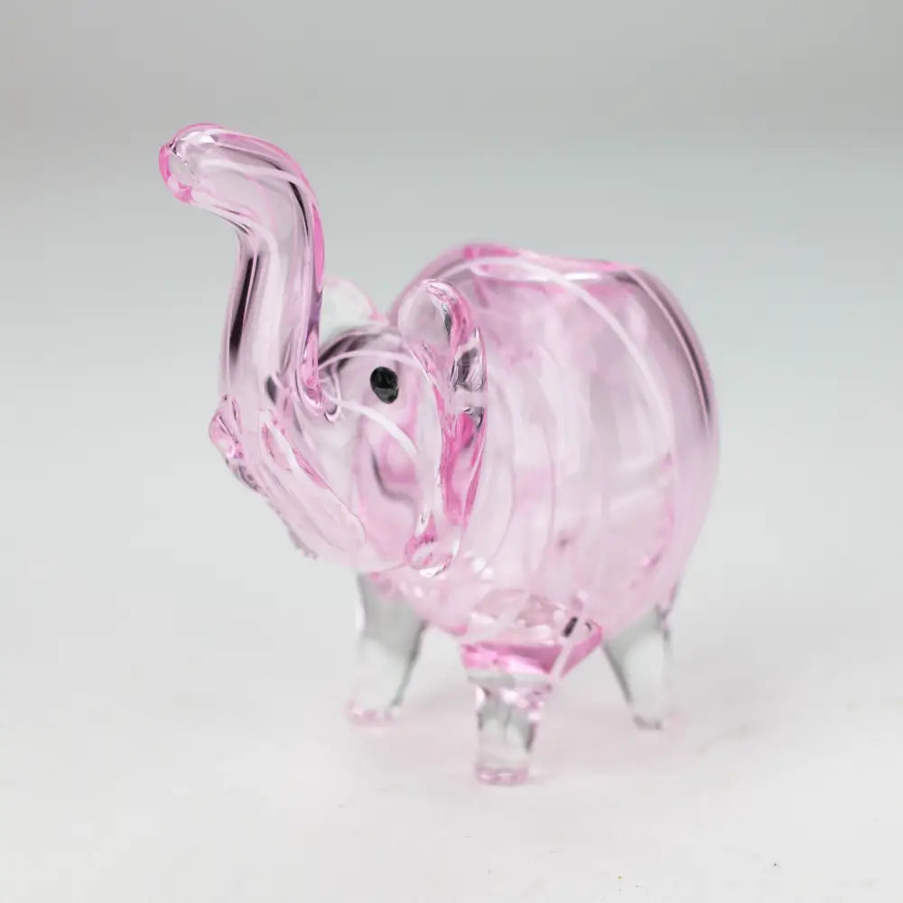 5" Standing elephant color glass hand pipe_2