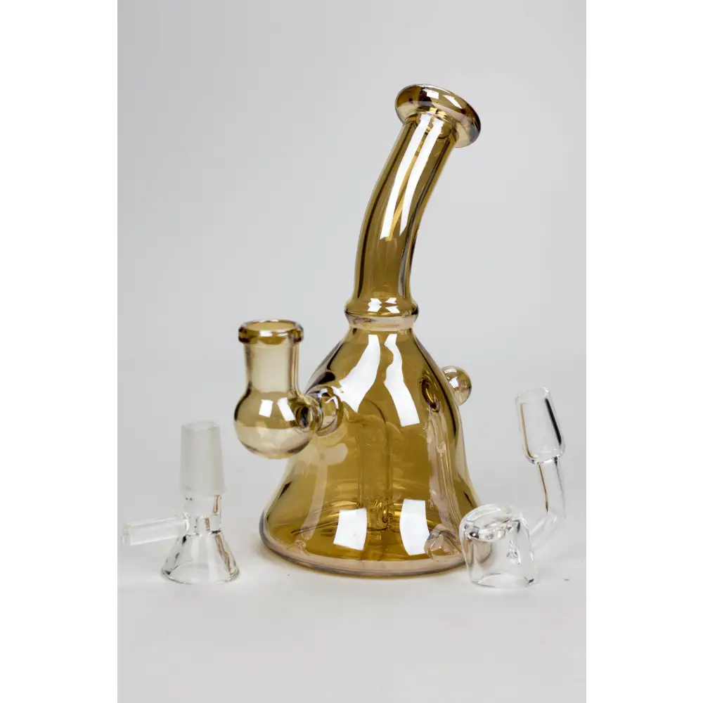 6" 2-in-1 fixed 3 hole diffuser bell Metallic tinted bubbler_5