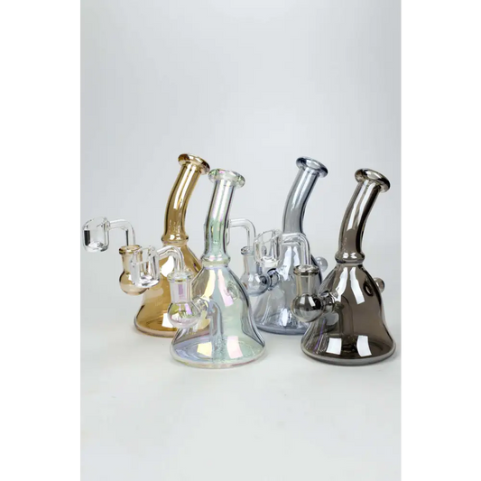 6" 2-in-1 fixed 3 hole diffuser bell Metallic tinted bubbler_0