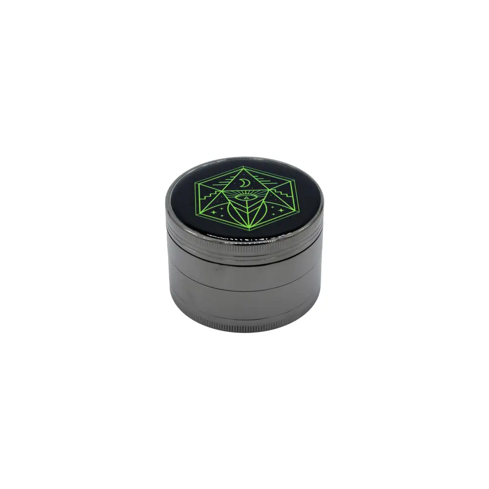 6.3 cm (2.5 inch) Spice Grinder, 4 Part, Vintage, Ancient Symbol Design, Magnetic Lid, Durable Zinc Alloy, Pollen Catcher - Leaf-Way Brand Accessories_0