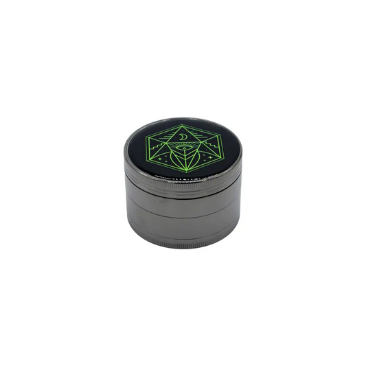 6.3 cm (2.5 inch) Spice Grinder, 4 Part, Vintage, Ancient Symbol Design, Magnetic Lid, Durable Zinc Alloy, Pollen Catcher - Leaf-Way Brand Accessories_0